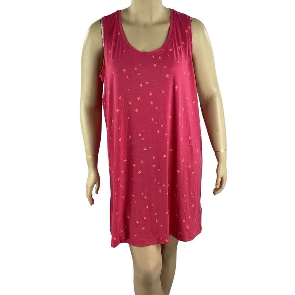 Wildfox Sleep Tank Dress Pink Stars Size XXL